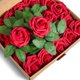 thumbnail image 1 of 50 flores artificiales de rosas rojas oscuras, flores falsas de aspecto real, decoración de boda DIY para ceremonia, 1 of 5