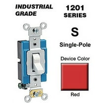 Leviton 1201-2R 15 Amp Single-Pole Toggle Switch Industrial - Red