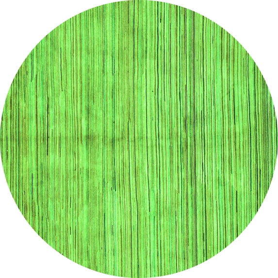 Ahgly Company Indoor Round Oriental Green Modern Area Rugs, 7' Round