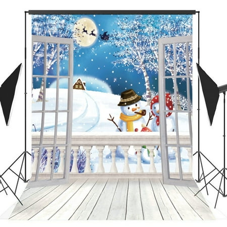 Image of MOHome 5x7ft Children Christmas Theme Snowman Photography Backdrop Photo Backdrops Background Studio Props