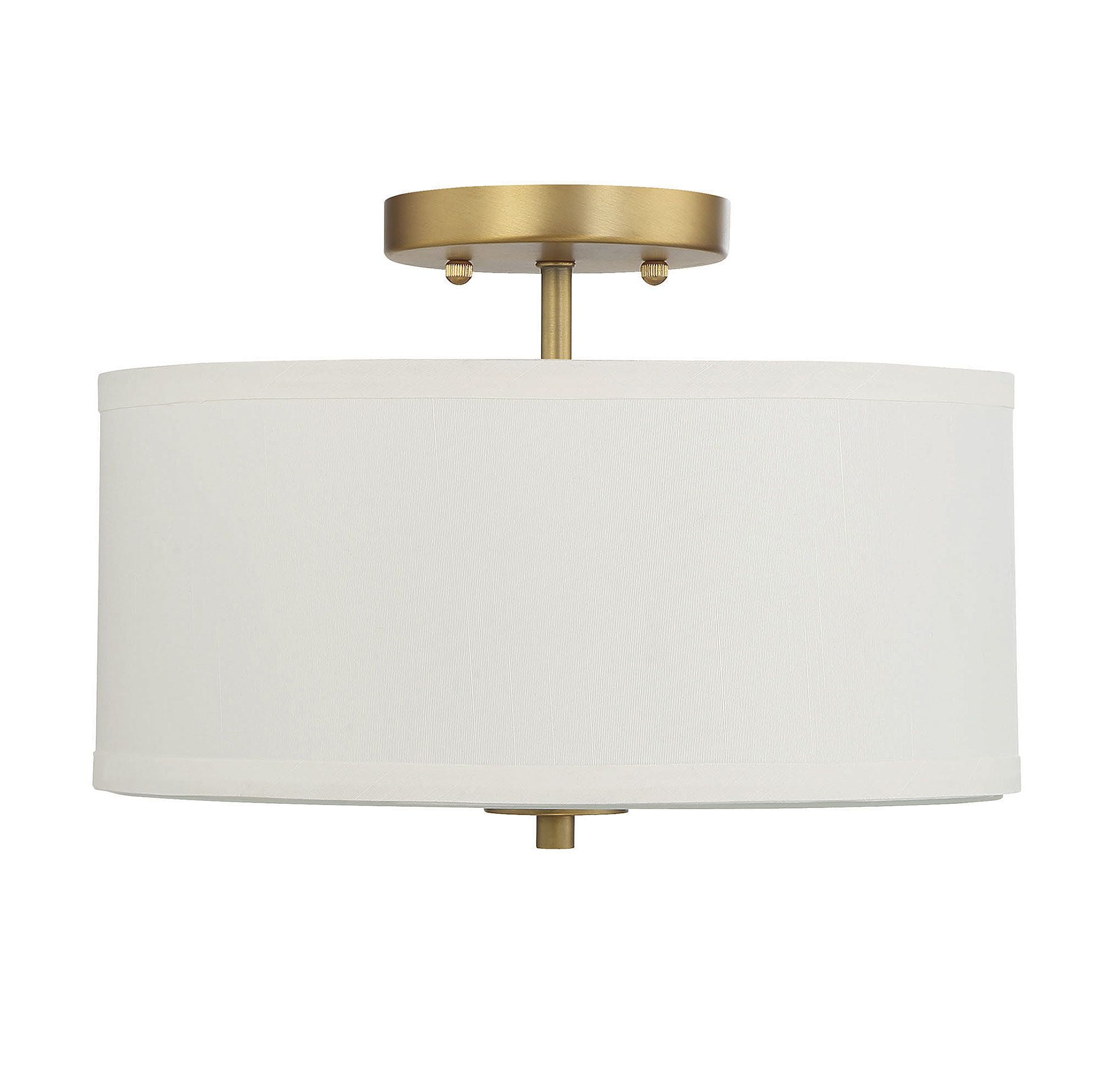 Trade Winds Cassie 2-Light Semi-Flush Mount Ceiling Light in Natural Brass
