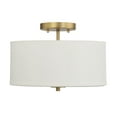 thumbnail image 2 of Trade Winds Cassie 2-Light Semi-Flush Mount Ceiling Light in Natural Brass, 2 of 5