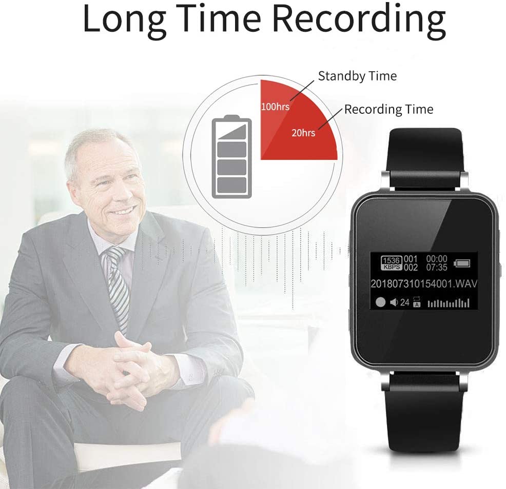 32GB Bluetooth Voice Recorder Watch Audio Dictaphone Bracelet with Color  Screen | eBay