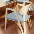 thumbnail image 5 of 17 x 16 x 2 inch Indoor D-shaped Kitchen Dining Chair Cushion, Blue White Stripes, Set of 4, 5 of 10