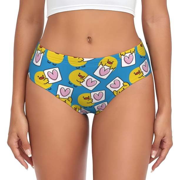 Fotbe Lovely Duck Calzones Estampados para Mujer – Ropa Interior de Algodón, Cómoda, Suave y Elástica-Medium