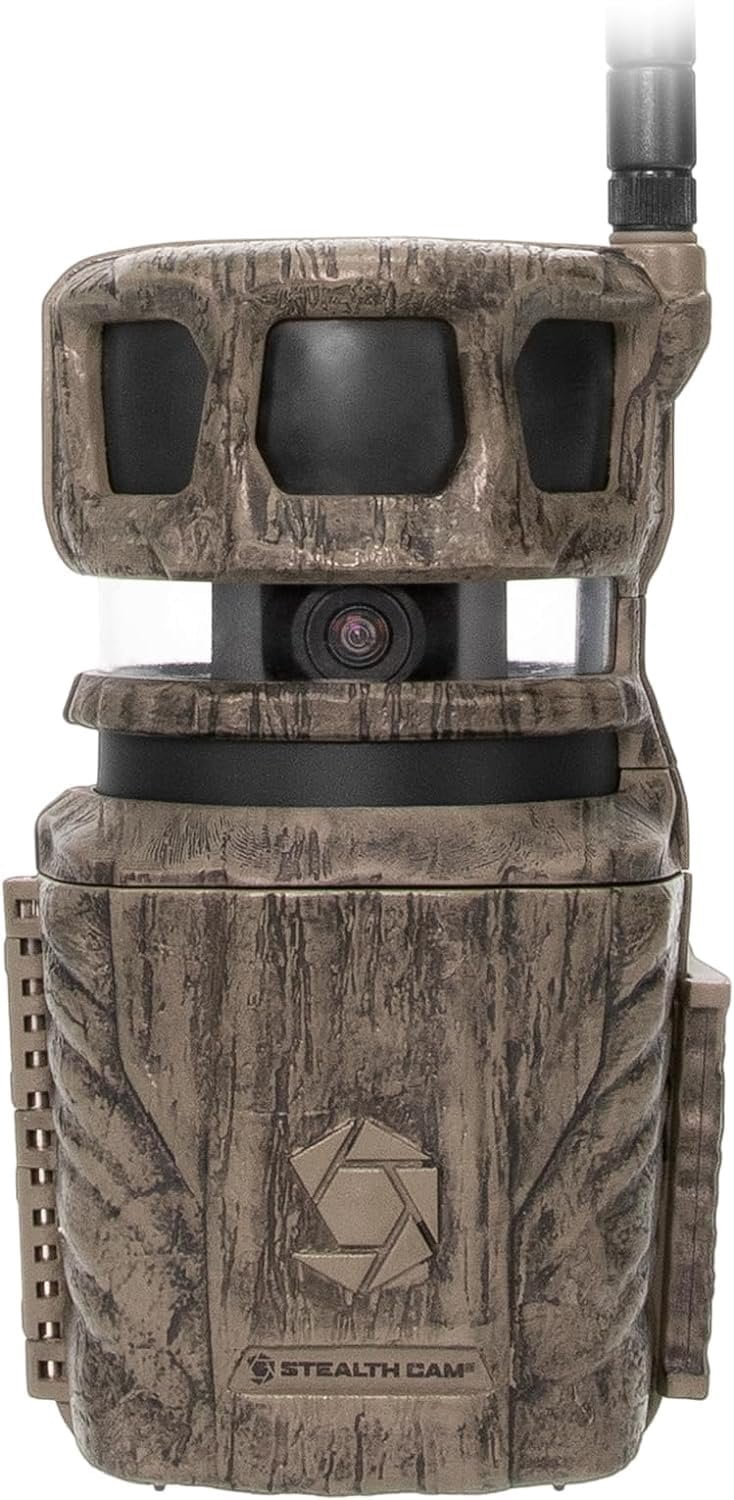 Stealth Cam Revolver 36MP Trail Camera with 1080P HD Video at 30 FPS, 0.4 Sec Trigger Speed, 360 Panoramic View, Built-in GPS, Verizon/AT&T Cellular, Adjustable Durable Steel Post, and Cloth 2PK