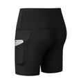 thumbnail image 2 of Women's High Waist Yoga Shorts Pocket Running Training Quick-Dry Tight Stretch, 2 of 4