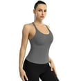 thumbnail image 4 of Alove Strethcy Ribbed Tank Tops With Shelf Bra Racerback Soft Camis, 4 of 5