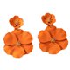 thumbnail image 4 of Pendientes colgantes de flores, pendientes de pétalos florales, pendientes colgantes para vacaciones, mujeres, niñas, joyería del día de San Valentín, Naranja, 4 of 8