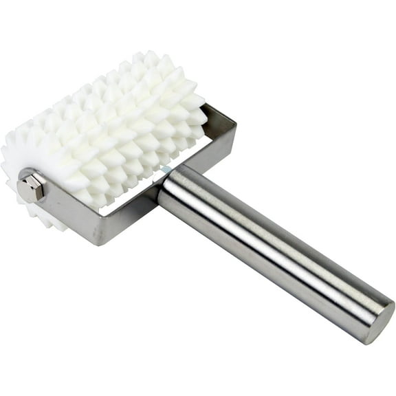 TrueCraftware- Pizza Dough Roller Docker 8 Wheels Stainless Steel Handle with Plastic barrel 8" x 4-7/8"-Pastry Dough Docker Pizza Dough Docker for Crackers Homemade Bread Pie Cake Pizza Dough Roller