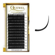 QUEWEL Individual Classic Lashes D Curl 0.10 17mm Upgraded Silk Lash Extensions C/D Curl Single Eyelashes 9-25 Mixed Tray Eyelash Extensions 9-16/15-20/20-25 Professional Salon Use (0.10 D17mm)
