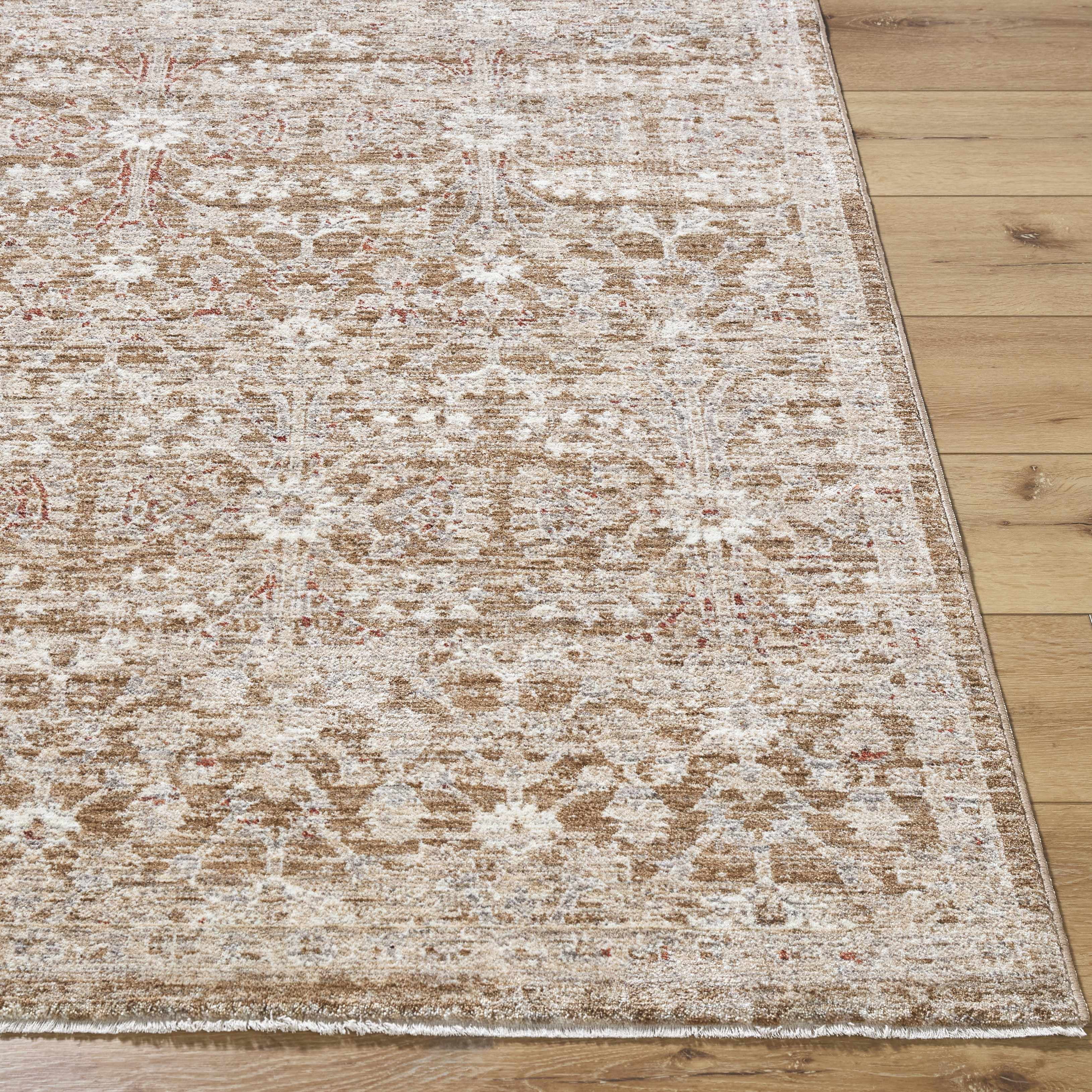 Hauteloom Ammiel Living Room, Bedroom Area Rug - Traditional - Tan, Cream, Dark Red - 7'10" x 10'4"
