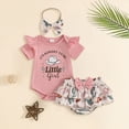 thumbnail image 2 of CAUYDY Preemie Girl Photoshoot Outfits Toddler Girls Short Sleeve Romper Set Newborn Fall Winter Clothing Infant Bodysuit 3M 6M 9M 12M 18M 24M Sizes 6-12 Months,Pink, 2 of 5