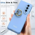 thumbnail image 2 of Compatible Slim Samsung Galaxy Z Fold4 Case with Ring,360° Protective Samsung Fold 4 Case with Camera Screen Protector,Blue Heavy Duty Stand Phone Case for Samsung Galaxy Z Fold 4 5G Case Women, 2 of 11