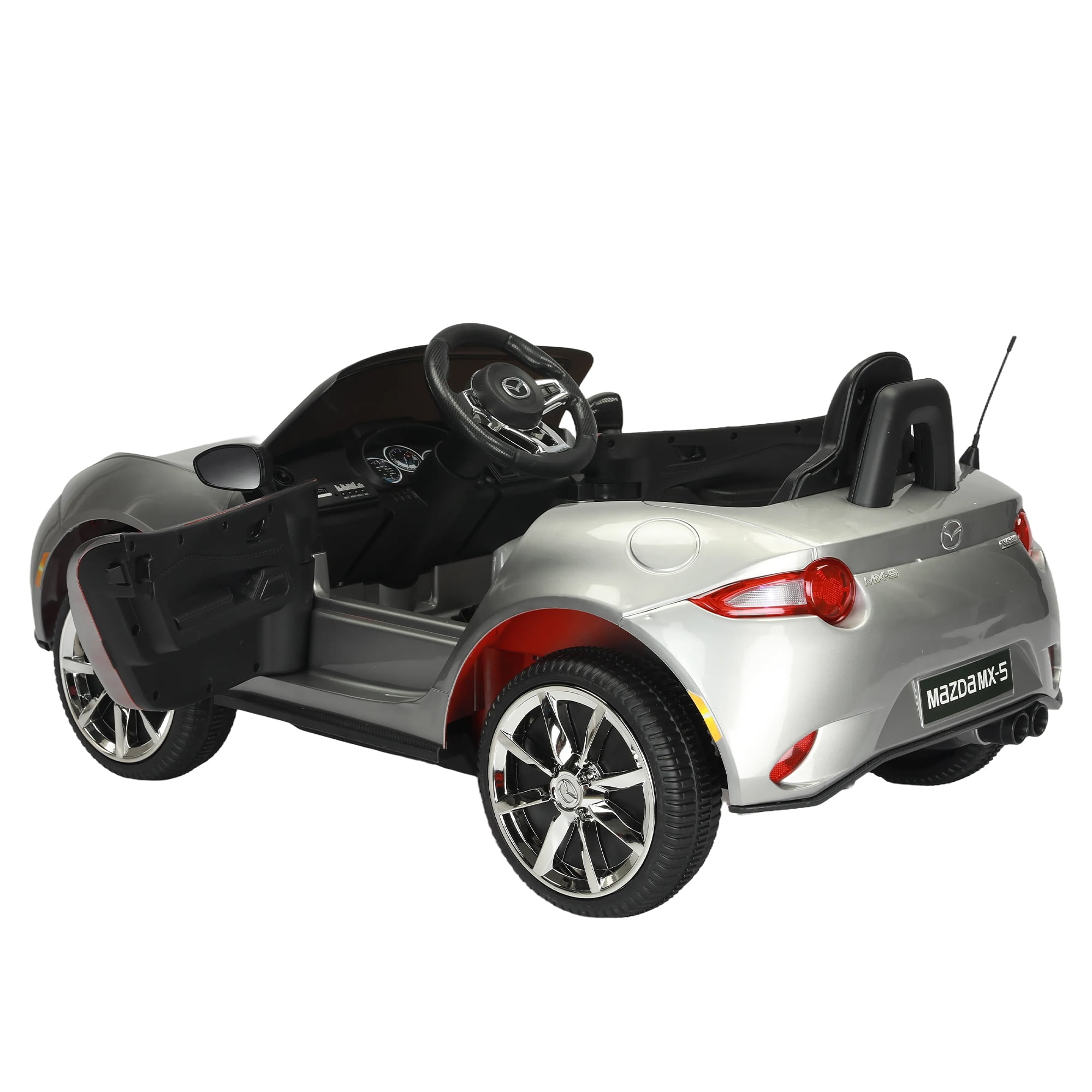 Resenkos Licensed MAZDA MX-5 RF Electric Vehicle, 12V Kids Ride On Car 2.4G with Parents Remote Control, Three Speed Adjustable, Grey