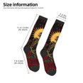 thumbnail image 2 of Knee High Socks for Women Men Athletic - Gothic Skeleton with Roses Thigh-High Black Sole Comfort Breathable Long Socks for Casual Travel Running, 2 of 7