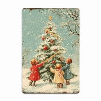 Christmas Metal Sign Christmas Tree Vintage Sign for Home Kitchen Garden Yard Indoor Office Decor 8x12 INCH, 2D Flat