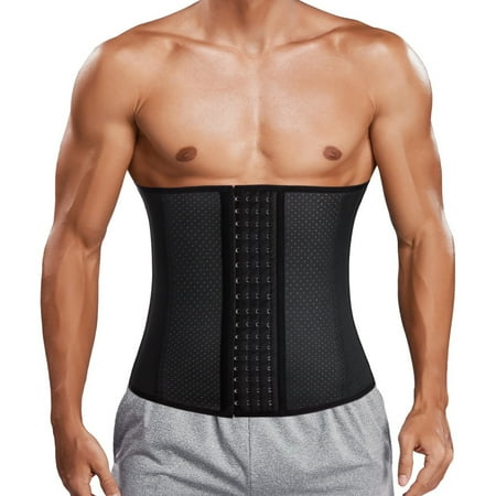 

Eleady Latex Waist Trainer Belt for Men Slimming Body Shaper Belt Body Hot Sweat Fat Burning Shaper Workout Trimmer Band(Black Small)