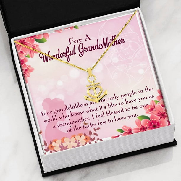 Express Your Love Gifts Grandmother Necklace Gift Grandchild Granny Anchor Pendant Stainless Steel Mothers Day Birthday Gift For Grandma Walmart Com Walmart Com