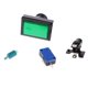 thumbnail image 1 of Botón Arcade rectangular con pulsador LED, piezas de bricolaje para juegos Arcade Verde, 1 of 9