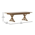 thumbnail image 5 of Flash Furniture 8' x 40" Rectangular Antique Rustic Solid Pine Folding Farm Table with X Legs, 5 of 13