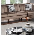 thumbnail image 4 of Living Room Gorgeous Velvet Fabric 2pc Sectional Set LAF Sofa And RAF Loveseat Wedge in Light Brown Plush Cushion Lounge Couch, 4 of 8