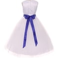 thumbnail image 2 of Big Girls' Custom Rhinestone Belt Communion Wedding Flowers Girls Dresses White Burgundy 8 (MB27K6CB), 2 of 3