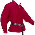 thumbnail image 4 of Shirt Belt Renaissance, Pirate Top Long, Sleeve Historical, Costume Viking, Medieval Lace Up Shirt With Belt Renaissance Pirate Top Long Sleeve Historical Costume for Costume Party, Red XXL, 4 of 8