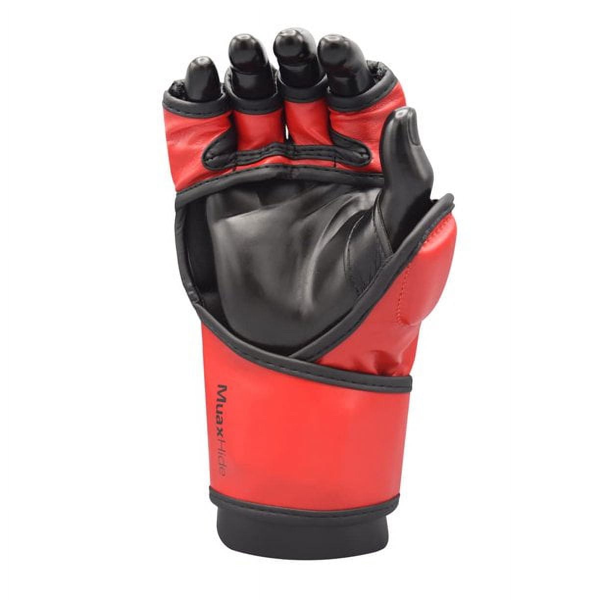 MMA Gloves for Grappling Sparring, with Open Ventilated Palm, Martial Arts Mitts Suitable for Men Women, Sports Training, Muay Thai, Punching Bag Gloves and Kickboxing| Black Red L/XL