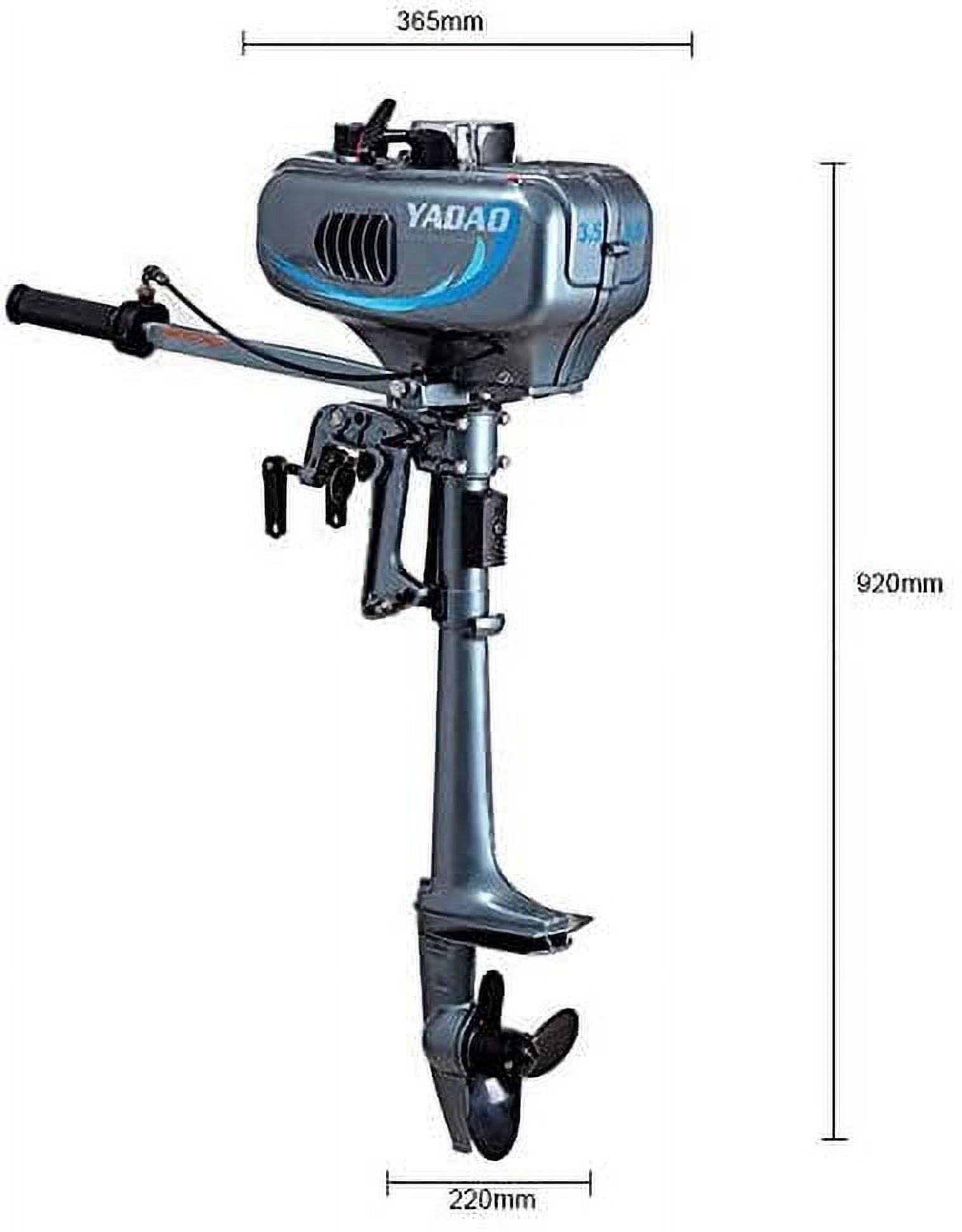 Miumaeov YADAO 3.5HP 2 Stroke Outboard Motor Inflatable Fishing Boat Engine with CDI Water Cooling
