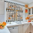thumbnail image 3 of Fall Rustic Kitchen Curtains Checkered Window Curtains Valance and Tier Set 36 Inch, Home Sweet Pumpkin House Rod Pocket Short Tier Curtain for Room, Autumn Small Cafe Kitchen Decor, 3 of 6