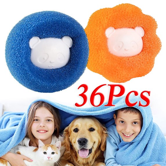 Pet Hair Remover,Hair Catcher Cat Dog Fur Lint Remover Clothes Filtering Ball Reusable Cleaning Ball Washing Machine Accessories(36Pcs,Orange)