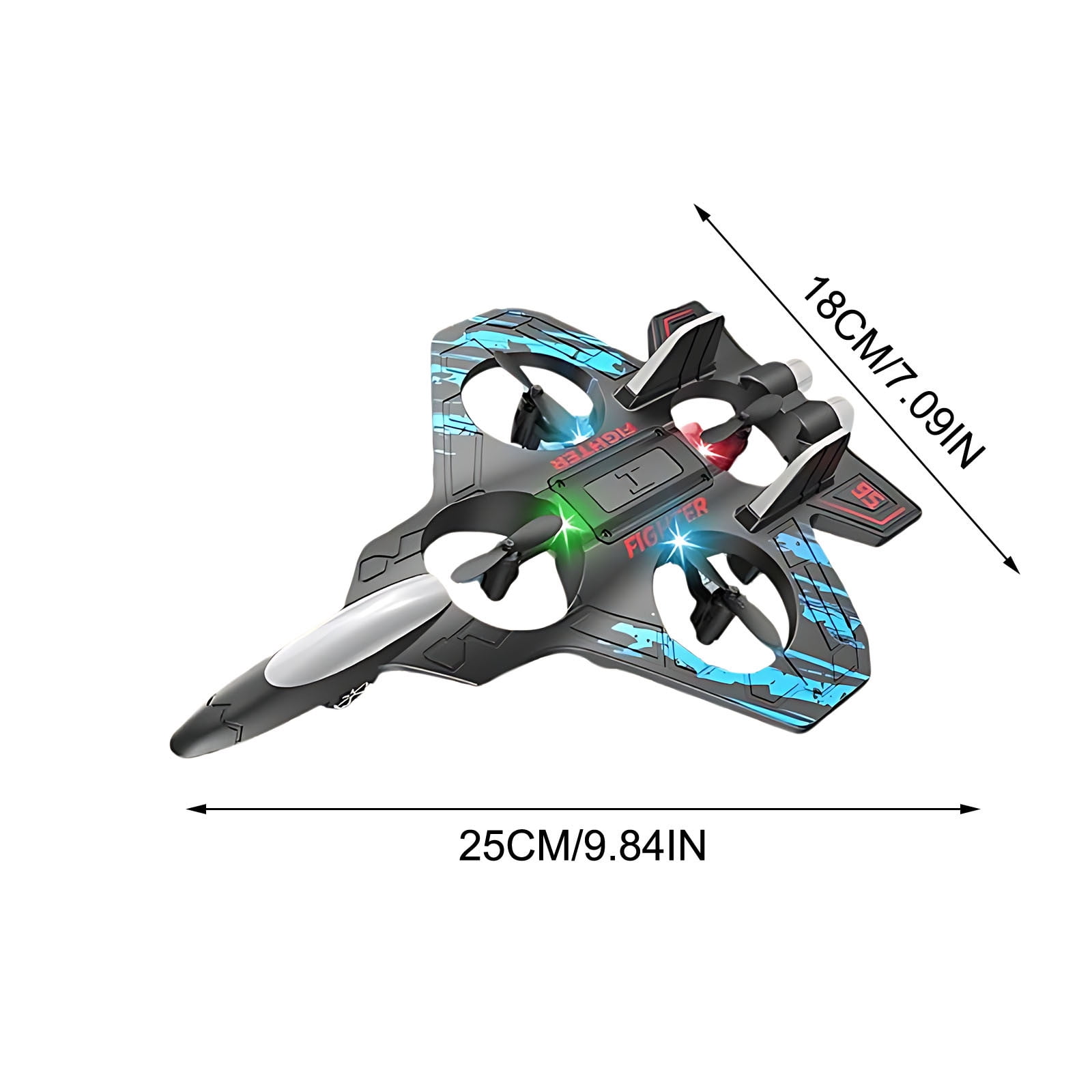 RC Riders Airplane Toy with LED Lights, 360 Degree Stunt Remote Control Foam Plane Easy Fly for Outdoor Backyard Night Adventures