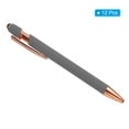 thumbnail image 3 of Uxcell Ballpoint Pen with Stylus Tip Metal Pen Black Ink 1.0mm Medium Point Stylus Pen Style 2, Gray 12 Pack, 3 of 6