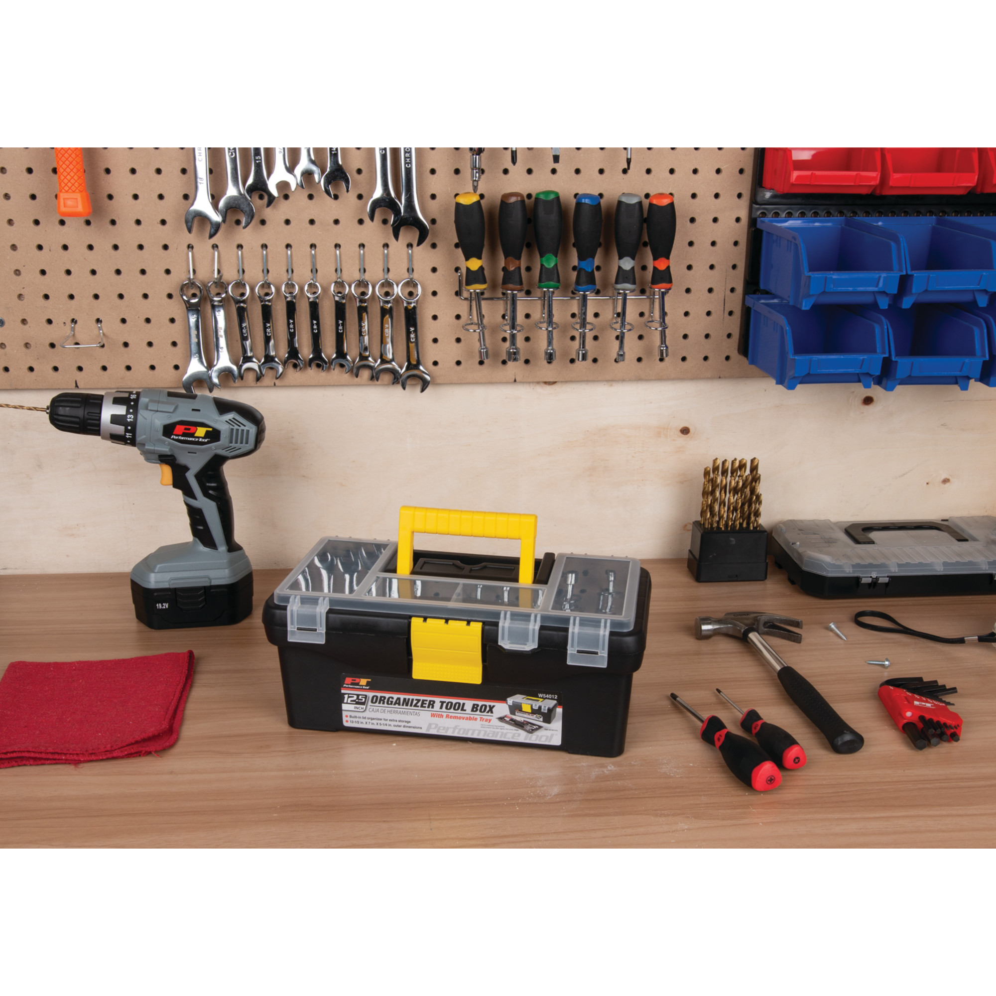 Performance Tool Heavy-Duty Plastic Organizer Box, Black photo 6