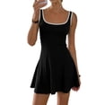 thumbnail image 2 of Women'S Athletic Dress Mini U Neck Sleeveless Fitted Casual Basic Dresses Black S, 2 of 9