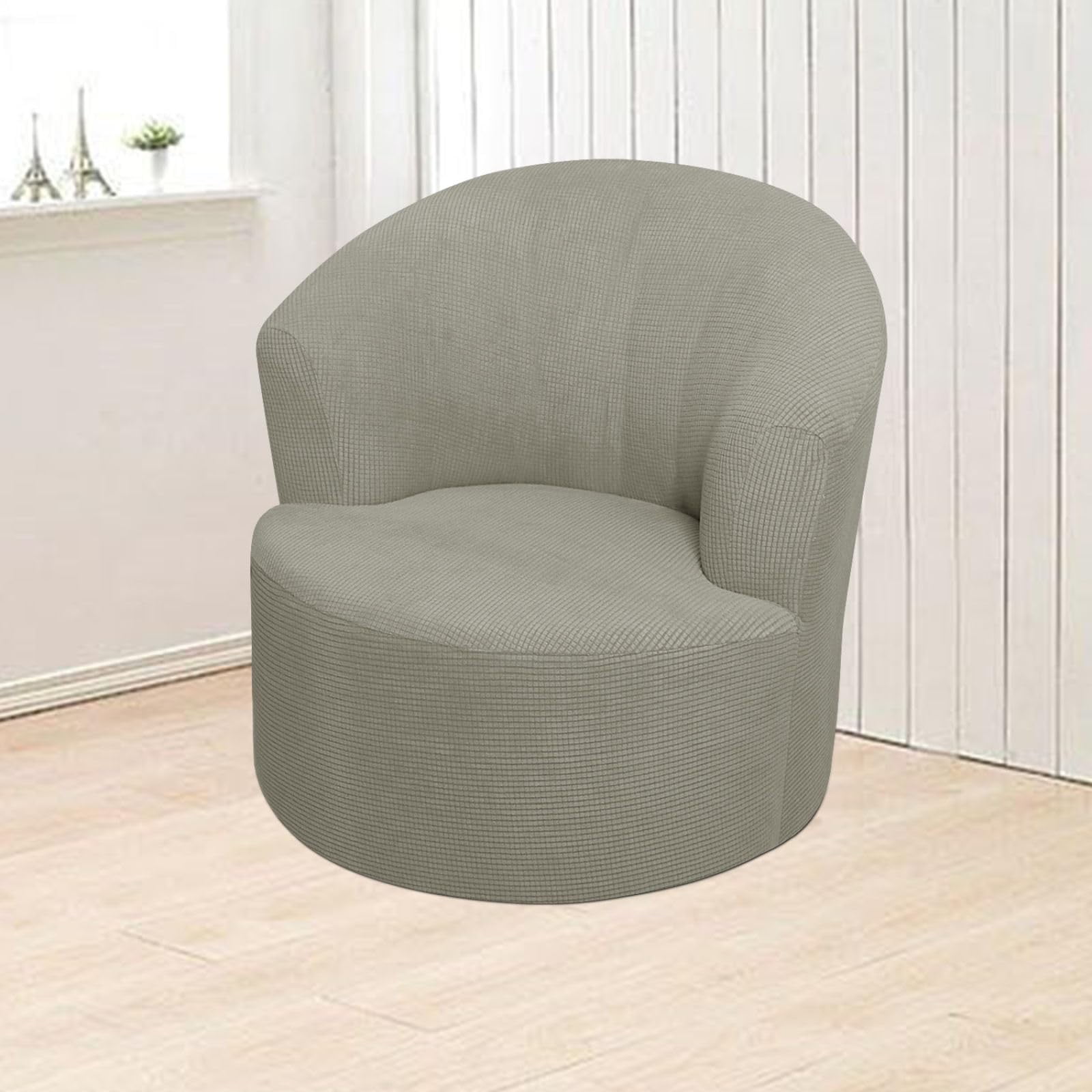 Round Club Swivel Barrel Chair Cover Modern Accent Round Club Armchair Slipcover Soft Stretch Chair Covers for Living Room,Barrel Chair Cover,Stretch Swivel Chair Slipcover Soft Barrel Sofa Cover