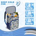 thumbnail image 6 of Travel Cooler Bag - Blue Football Game Icons Pattern Camping Beer Cooler Backpack with Bottle Opener- Waterproof Insulated Picnic Backpacks - Cooler Bag for Beach, 6 of 6