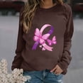 thumbnail image 2 of VKOYWKM Breast Cancer Tee for Women Breast Cancer Awareness T-Shirt Long Sleeve Pink Ribbon Graphic Tee Tops Fall Crew Neck Loose Fit Breast Cancer Pullover Sweashirt, 2 of 5