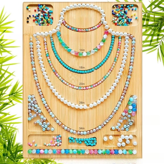 4 Different Styles Bead Board for Jewelry Making, Bamboo Beading Board for Jewelry Bracelet Making, DIY Bracelet Bead Board