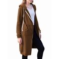 thumbnail image 2 of Womens Hoodies Sweatshirts with Zipper Oversized Fashion Long Hooded Fall Winter Jackets with Pockets Brown M, 2 of 8