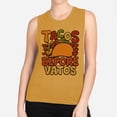 thumbnail image 2 of Tacos Before Vatos Women's Muscle Tank 2X-Large Antique Gold, 2 of 5