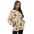thumbnail image 7 of SCRAWLGOD Butterfly Moon Mushroom Moon Print Beige Womens Casual Crew Neck Sweatshirt with Pockets Loose Fit Soft Long Sleeve Lightweight Pullover Drop Shoulder Tops Fall Clothes, XL, 7 of 7