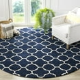 thumbnail image 2 of SAFAVIEH Chatham Jacob Geometric Quatrefoil Wool Area Rug, Dark Blue/Ivory, 2' x 3', 2 of 10