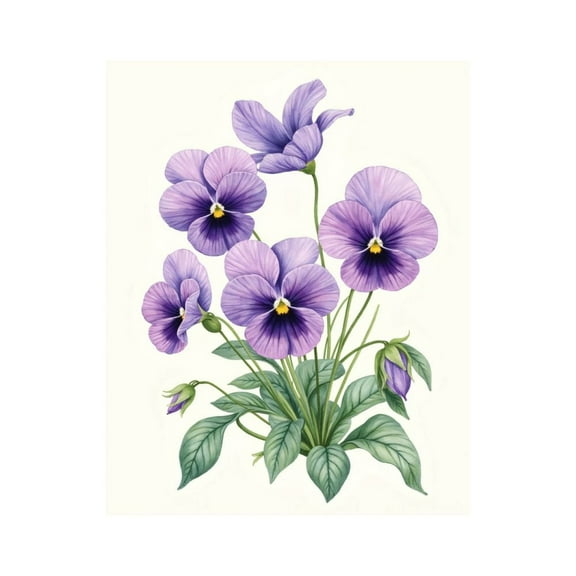 Paint by Numbers Kit for Adults, Purple Pansy Flowers Illustration Paint by Numbers, Easy Paint by Numbers Kit for Adults Beginner, DIY Adult Paint by Number Kits on Canvas, Home Decor