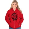 thumbnail image 3 of Hand Eye Crystal Ball Futuristic Spirit Unisex Fleece Graphic Zip Up Hoodie Brisco Brands 2X, 3 of 5