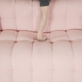 thumbnail image 4 of 80" Cloud Teddy Fleece Loveseat Sofa with 2 Pillows, Upholstered Tufted 3 Seater Couch with Wide Deep Seat, Modern Fluffy Sofa with Metal Legs, 500LBS Weight Capacity, Pink, 4 of 9
