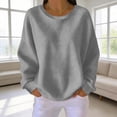 thumbnail image 4 of Qingpeng Womens Lightweight Tops Solid Color Pullover Loose Crew Neck Long Sleeve Workout Sports Casual Tee Shirts, 4 of 6