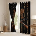 thumbnail image 4 of Manfei Brown Initial M Letter Black Out Curtains for Men, Rustic Jungle Plant Curtains Pack of 2 (42x63 Each), Retro Western Theme Bedroom Curtains, Curtains and Drapes Bedroom Decor, 4 of 7