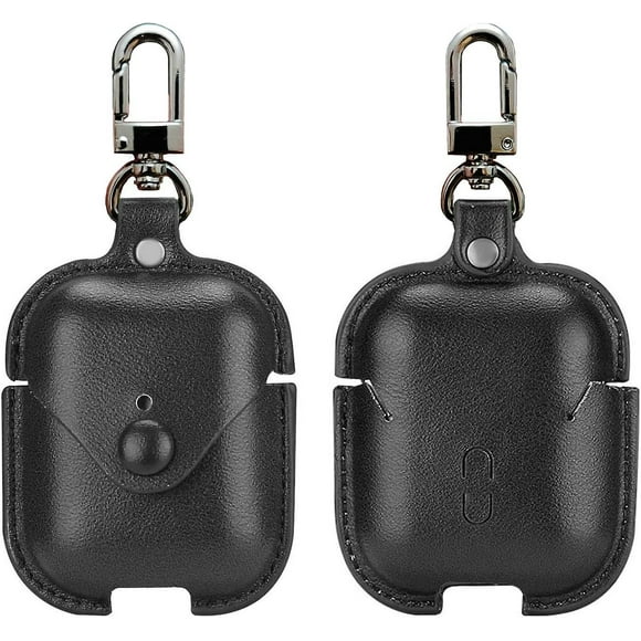 Charging Case Cover For Apple Airpods , Pu Leather Case Compatible With Apple Airpods 1 / 2 Charging Case - Black